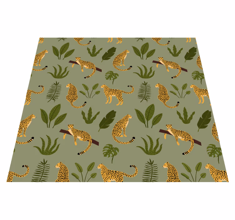 Vinyltæpper med dyr leopardmønstret jungle - TenStickers