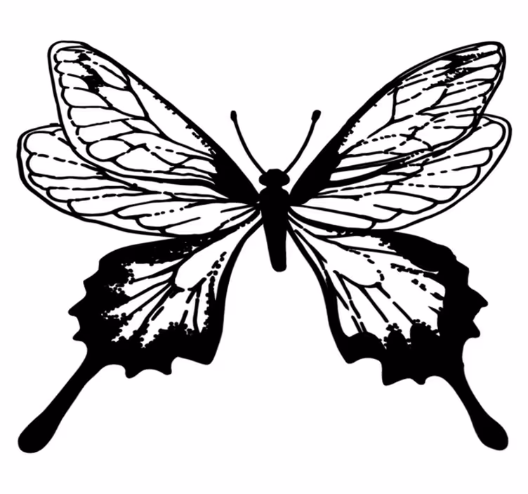 Vinyltæpper med dyr graceful butterfly outline - TenStickers