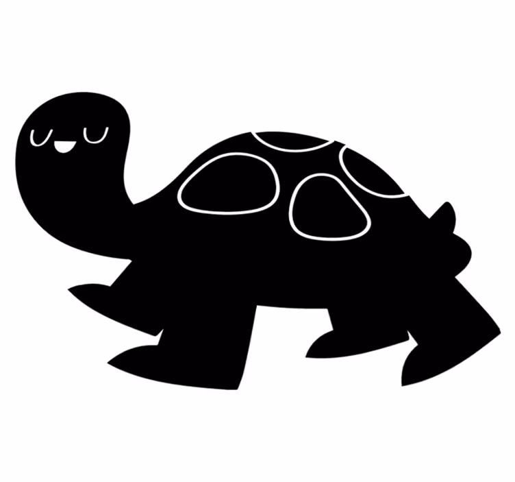 Vinyltæpper med dyr kæmpe sort skildpadde - TenStickers