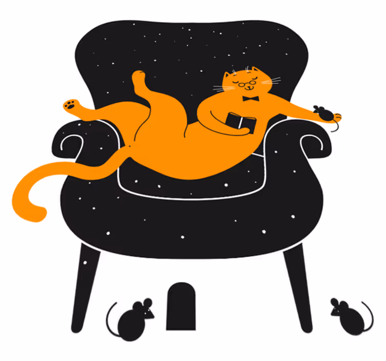 Vinyltæpper med dyr kat og mus - TenStickers