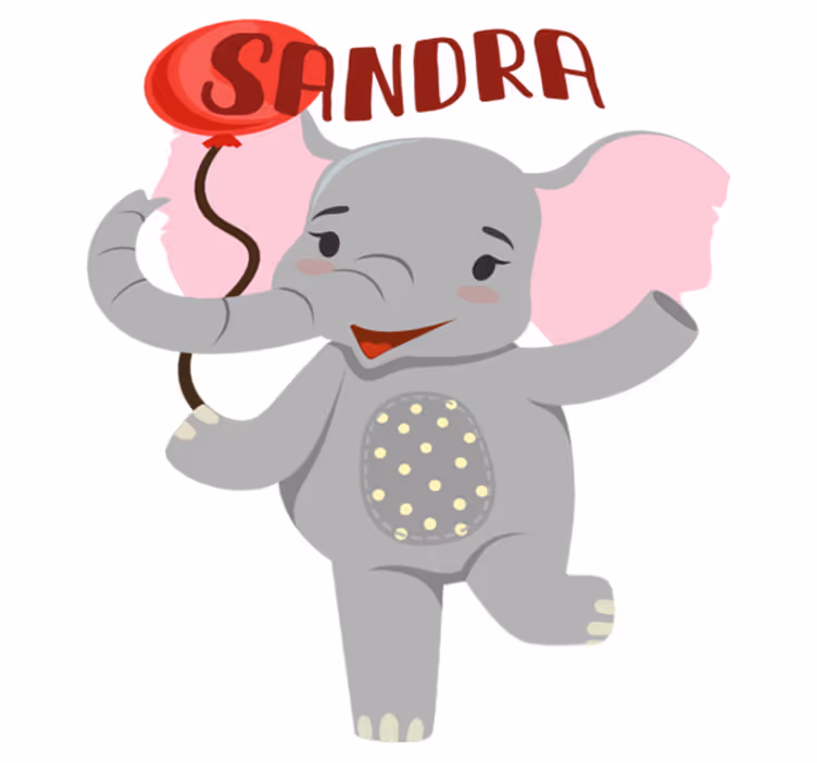 Vinyltæpper med dyr elefant og ballon - TenStickers