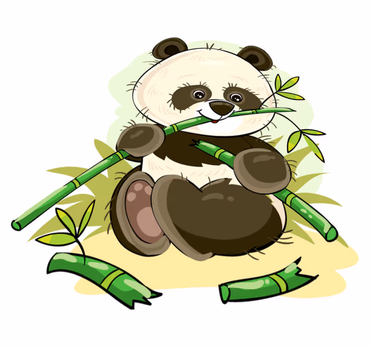 Vinyltæpper med dyr søde panda emblemer - TenStickers