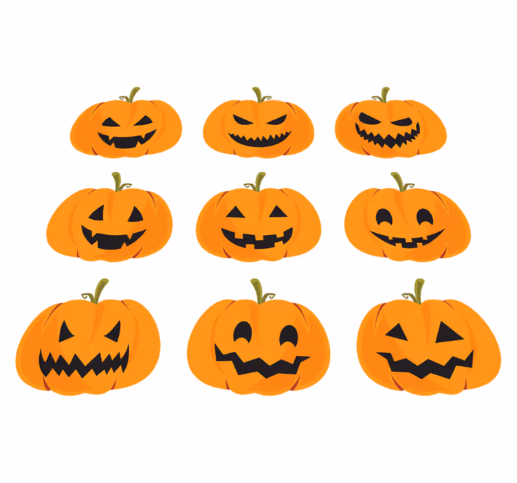 Vinyltæpper til halloween med græskarmotiv - TenStickers