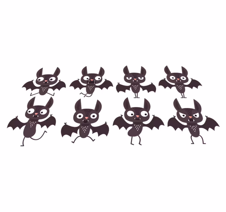 Vinyltæpper til halloween glade flagermus pakke - TenStickers