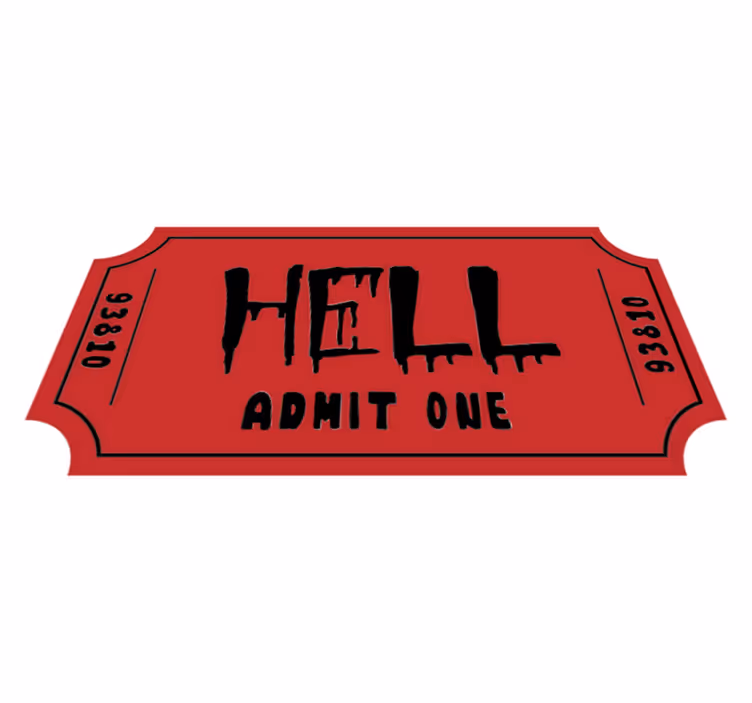 Vinyltæpper til halloween billet til helvede - TenStickers