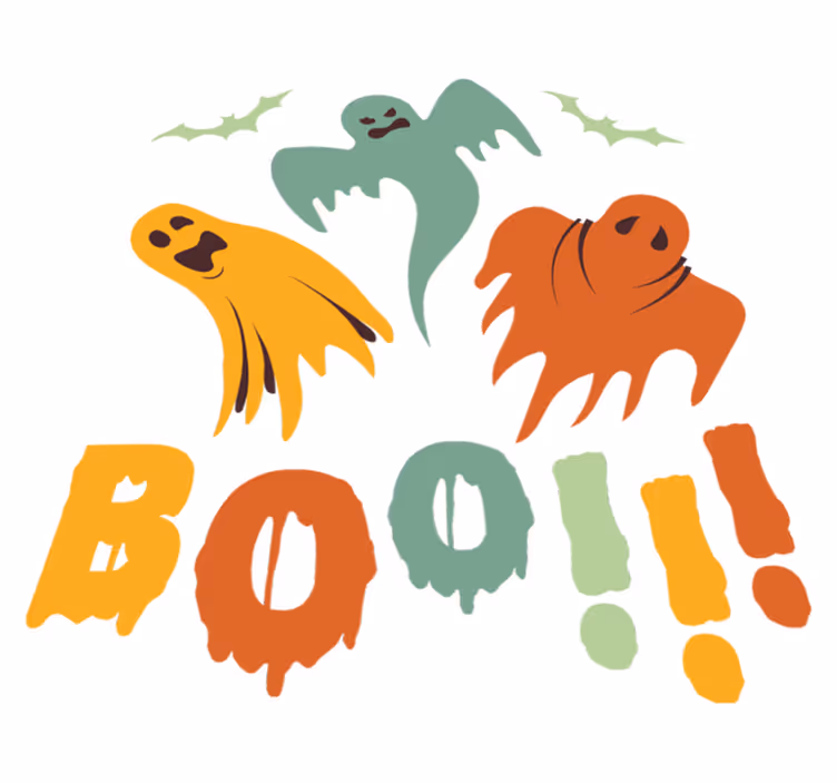 Vinyltæpper til halloween boo spøgelse - TenStickers