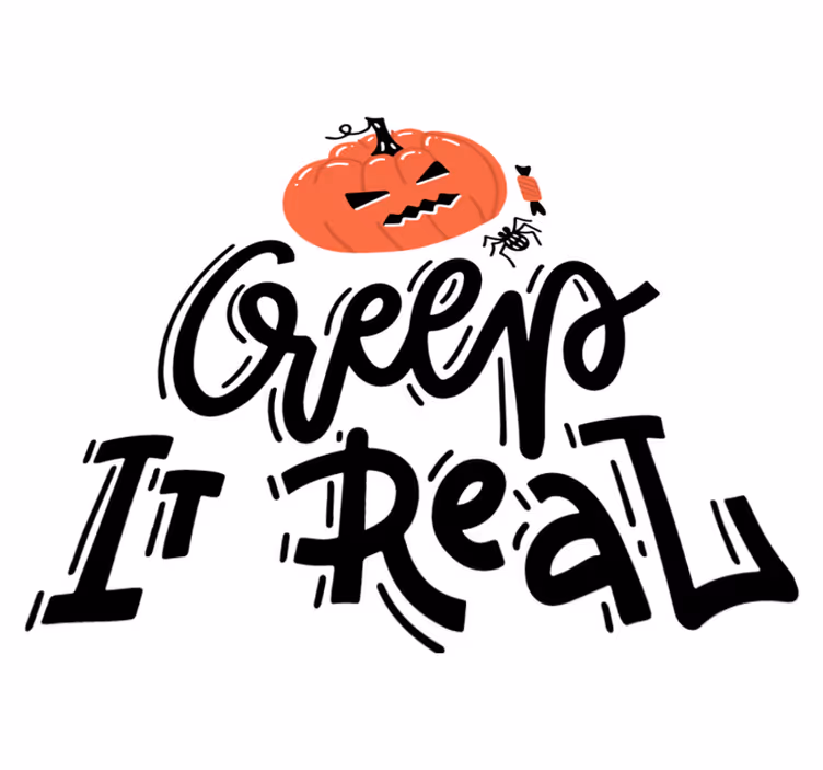 Vinyltæpper til halloween med uhyggeligt græskar design - TenStickers
