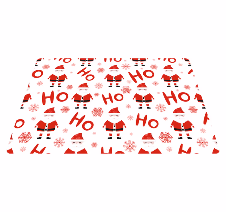 Jule vinyltæppe med julemand og hohoho mønster - TenStickers