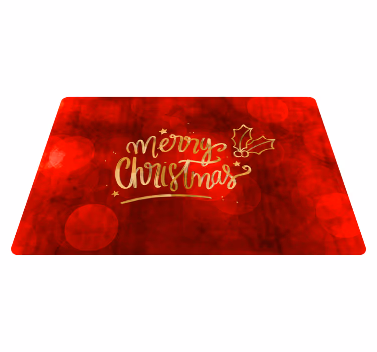 Jule vinyltæppe glædelig jul i rødt laptop - TenStickers