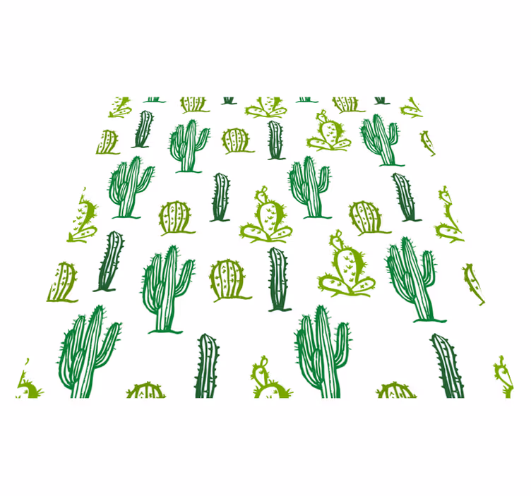 Blomster og planter vinyltæppe grøn kaktusstil - TenStickers