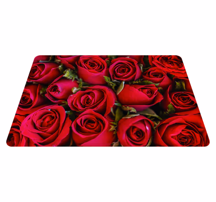 Blomster og planter vinyltæppe rød blomsterstil - TenStickers