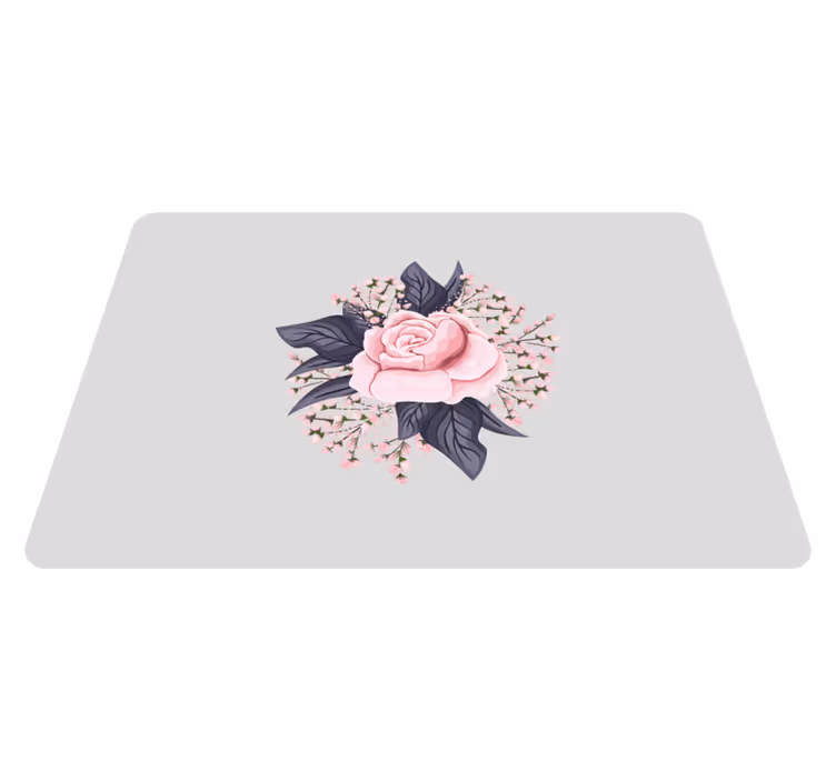 Blomster og planter vinyltæppe fantastisk design i pink - TenStickers