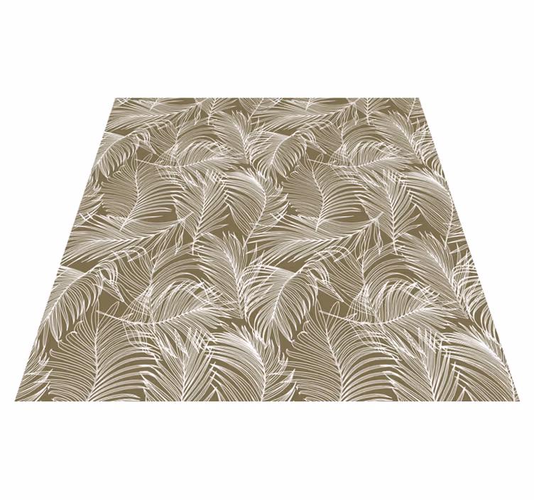 Blomster og planter vinyltæppe med elegante brune blade - TenStickers
