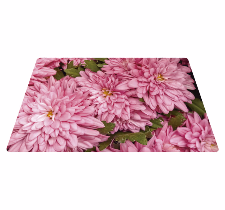 Blomster og planter vinyltæppe i pink blomsterforår - TenStickers
