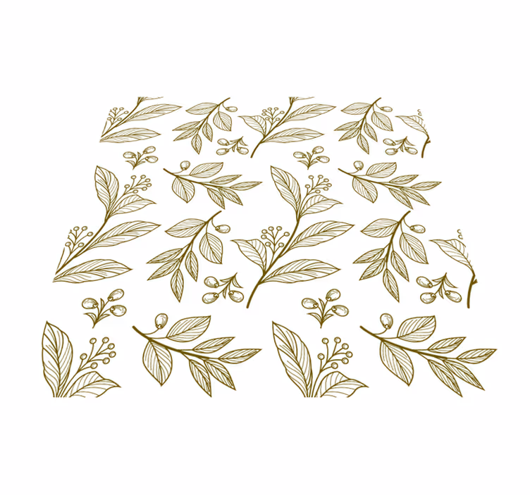 Blomster og planter vinyltæppe med botanisk bladdesign - TenStickers