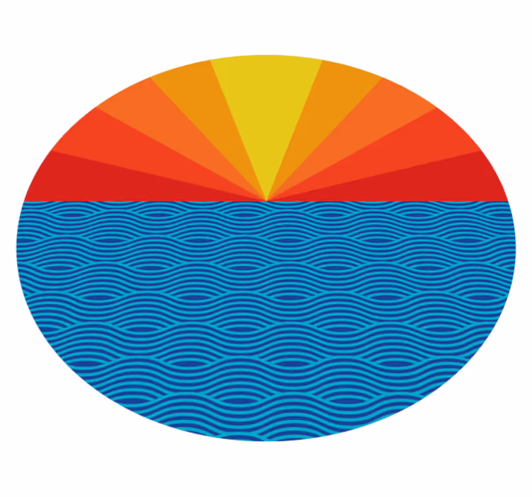 Vinyltæppe til soveværelse vintage solnedgang - TenStickers