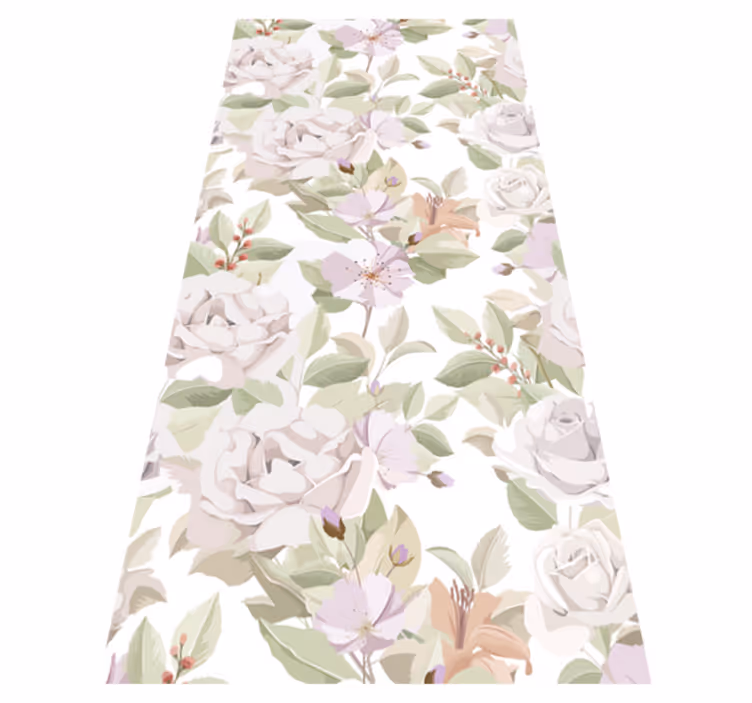 Blomster og planter vinyltæppe elegant blomstermønster - TenStickers