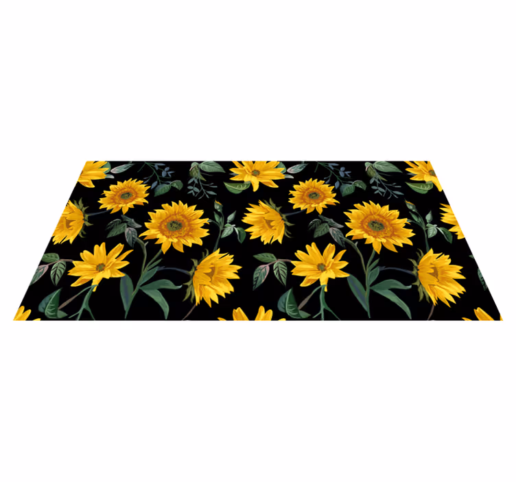 Blomster og planter vinyltæppe vintage solsikke - TenStickers
