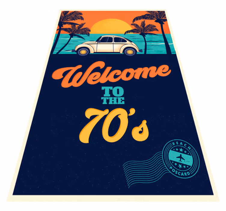 Vintage vinyl tæppe fra 70'erne - TenStickers