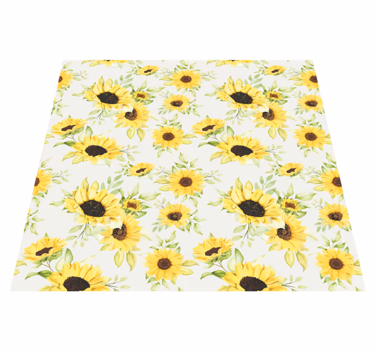 Blomster og planter vinyltæppe akvarel solsikker - TenStickers