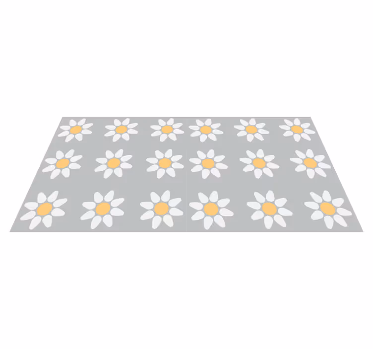 Blomster og planter vinyltæppe med tusindfryd mønster - TenStickers