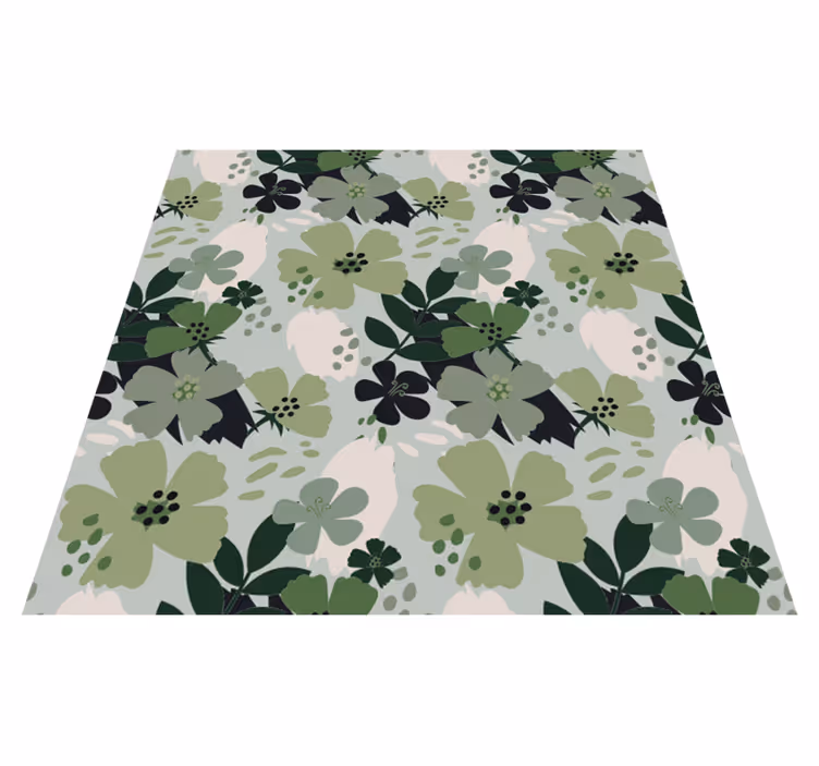 Blomster og planter vinyltæppe grønne nuancer blade mønster - TenStickers