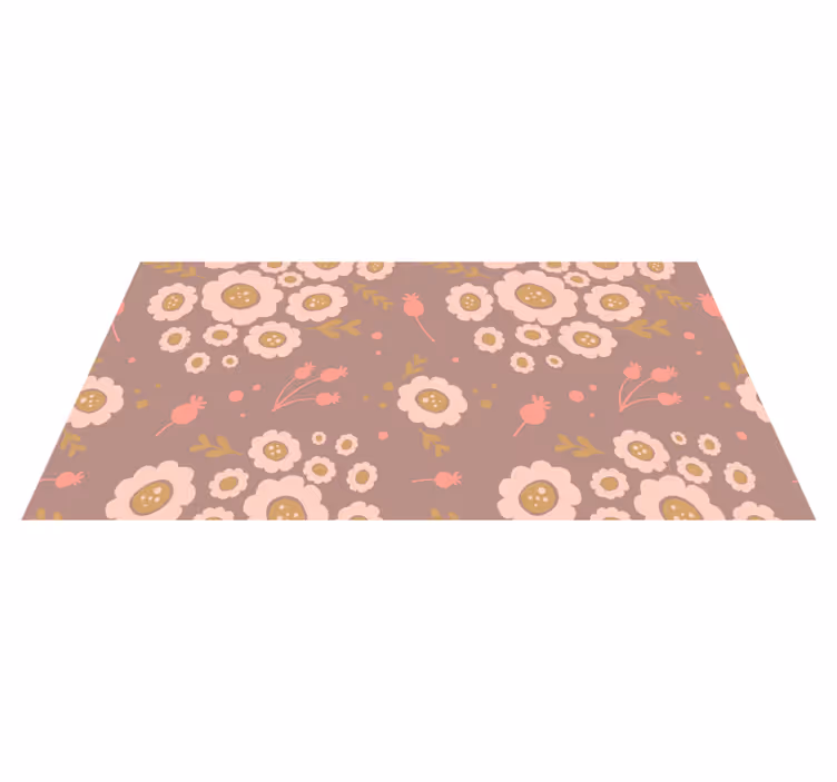 Blomster og planter vinyltæppe pastelfarvet mønster - TenStickers