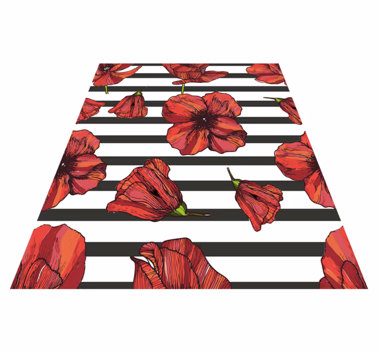 Blomster og planter vinyltæppe polske valmuer - TenStickers