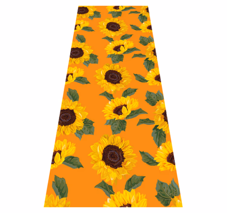 Blomster og planter vinyltæppe orange solsikke - TenStickers