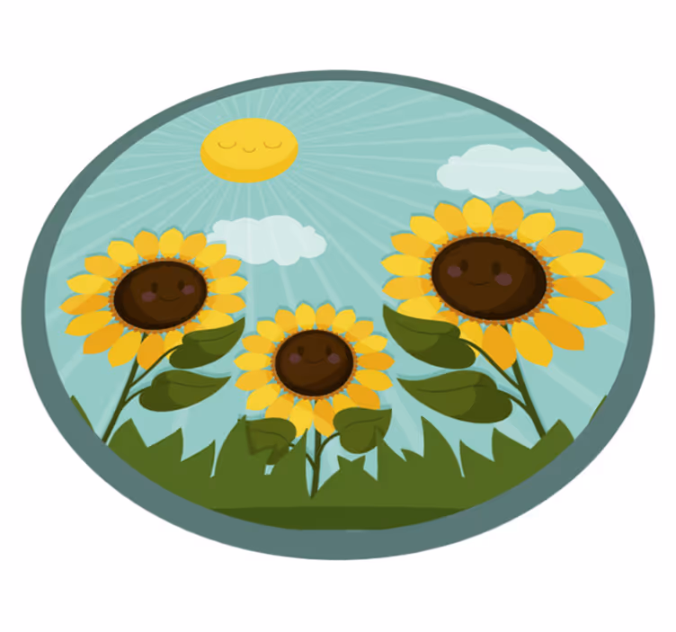 Blomster og planter vinyltæppe blomster i solen - TenStickers