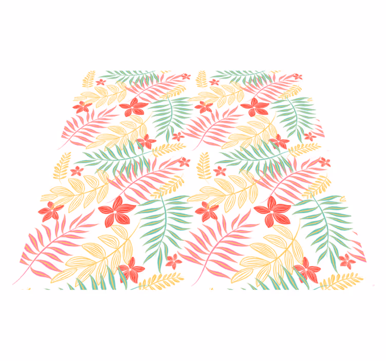 Blomster og planter vinyltæppe med neonlys design - TenStickers