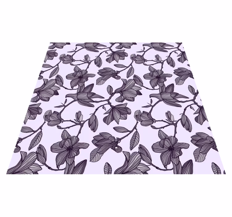Blomster og planter vinyltæppe med sødt magnoliedesign - TenStickers