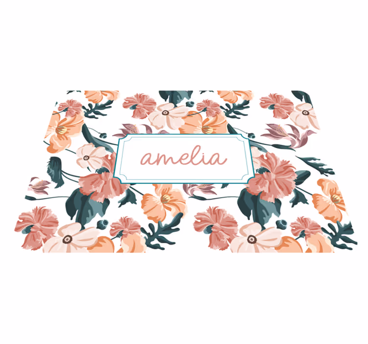 Blomster og planter vinyltæppe smukke pastelfarver - TenStickers