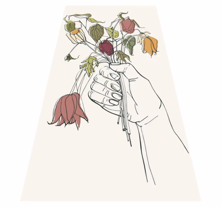 Blomster og planter vinyltæppe visne følelser koncept - TenStickers
