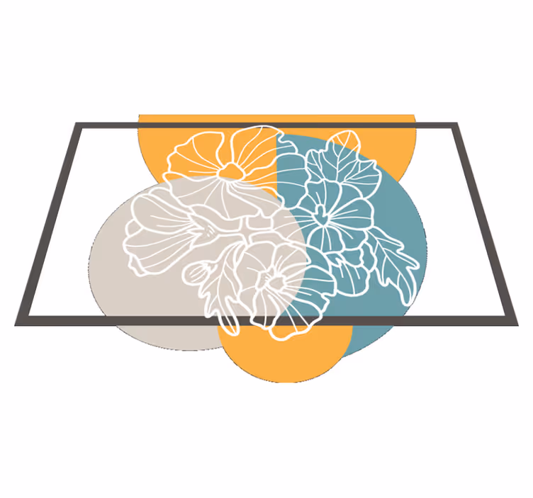 Blomster og planter vinyltæppe sød minimalistisk rektangel - TenStickers