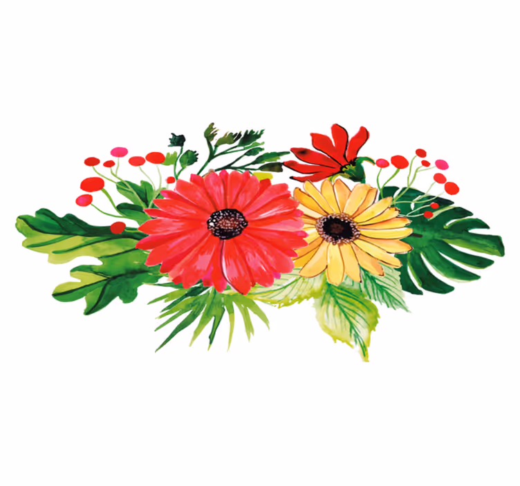 Blomster og planter vinyltæppe horisontalt elegant design - TenStickers