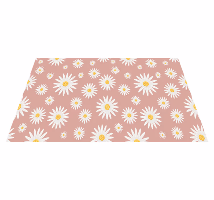 Blomster og planter vinyltæppe sødt pink tusindfryd mønster - TenStickers