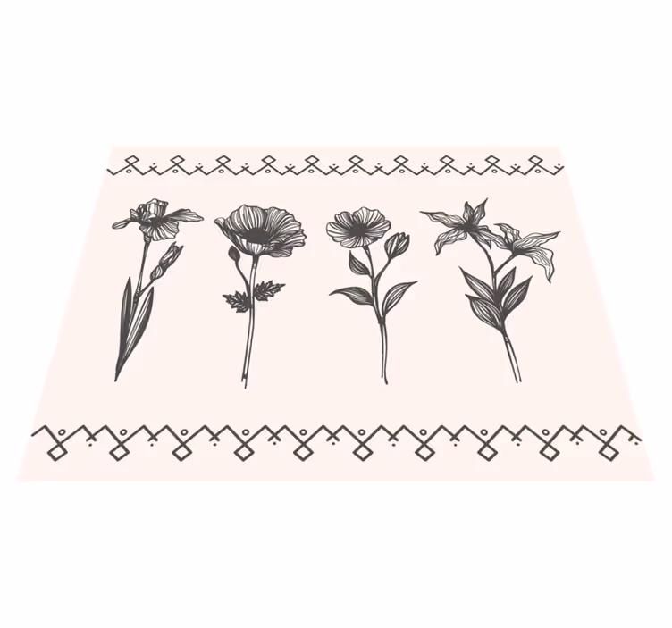 Blomster og planter vinyltæppe realistisk vintage botanik - TenStickers