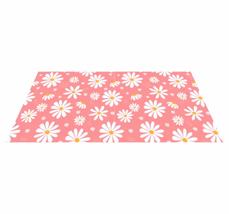 Blomster og planter vinyltæppe med vintage margueritter - TenStickers