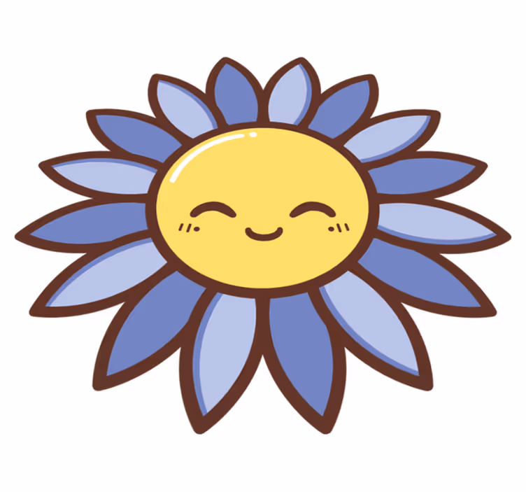 Blomster og planter vinyltæppe lilla blomstersilhuet - TenStickers