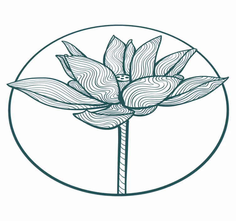 Blomster og planter vinyltæppe lotusblomst illustration - TenStickers