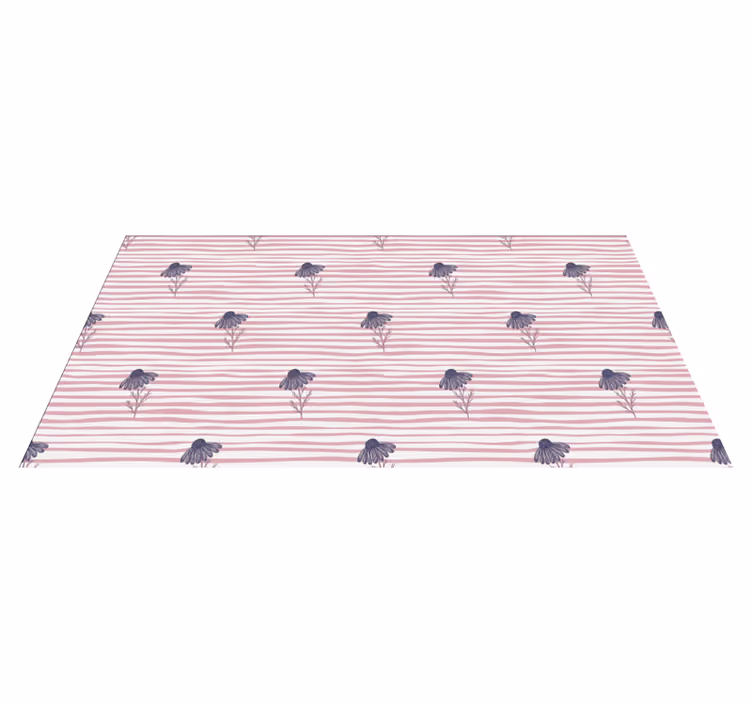 Blomster og planter vinyltæppe med lilla margueritter - TenStickers