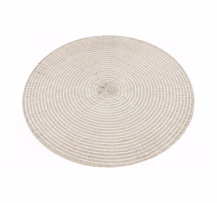 Minimalistiske vinyl tæppe cirkulær creme vævet spiral - TenStickers