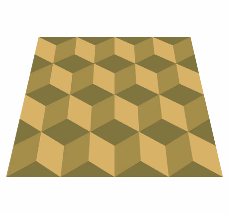 Vinyl tæppe til spisestue beige 3d terninger - TenStickers
