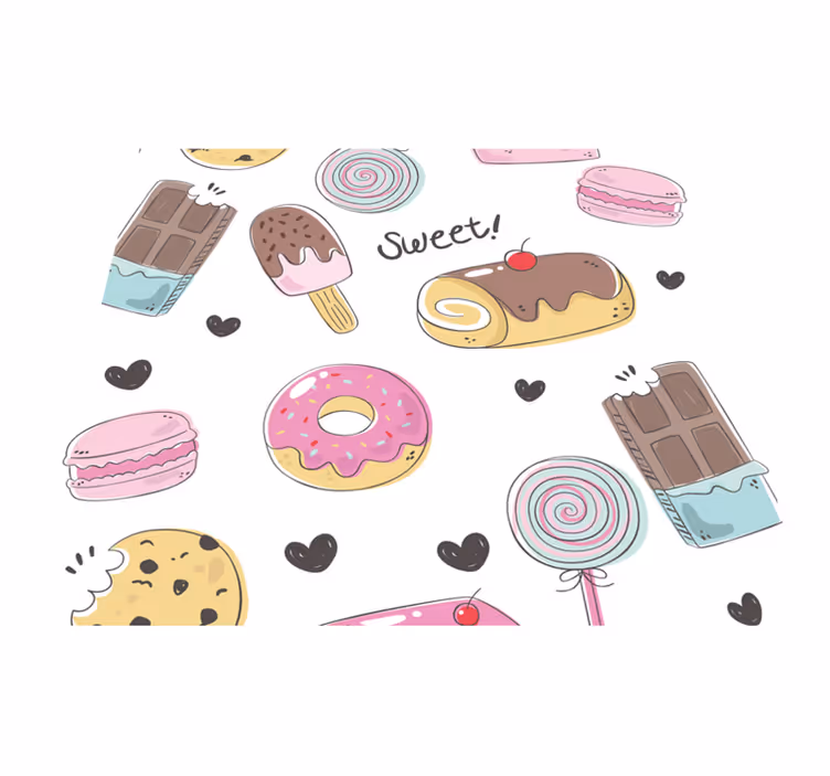 Køkken tæpper lækre desserter - TenStickers