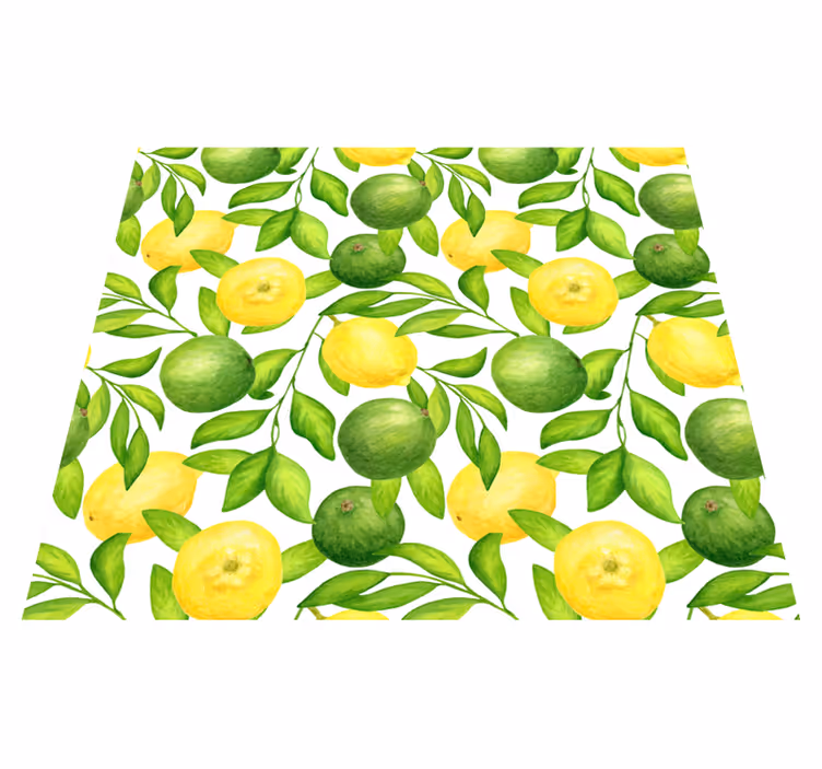 Køkken tæpper med citroner og limer - TenStickers