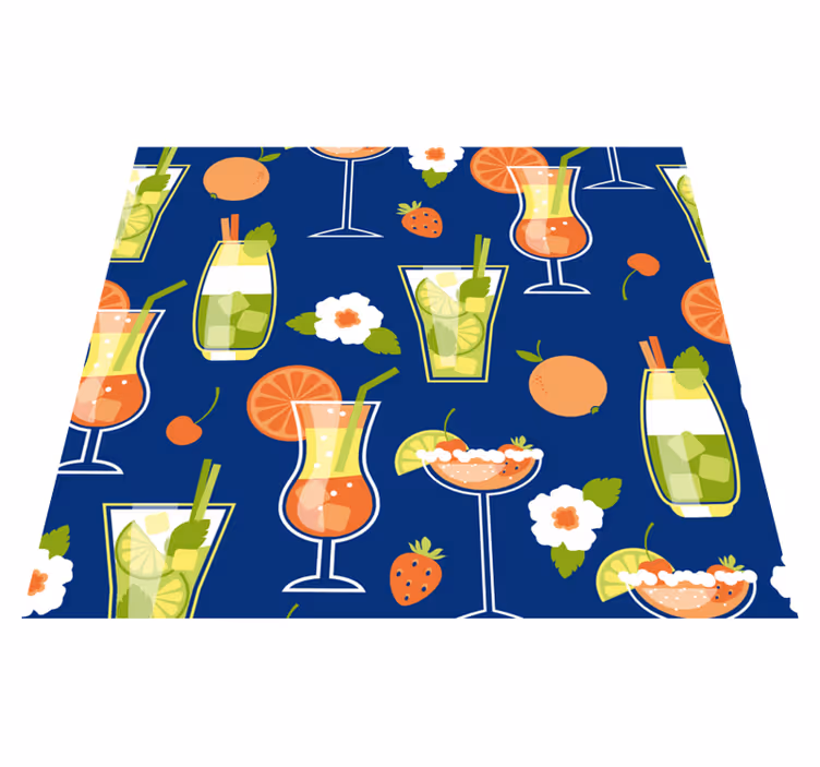Køkken tæpper med vintage cocktails motiv - TenStickers