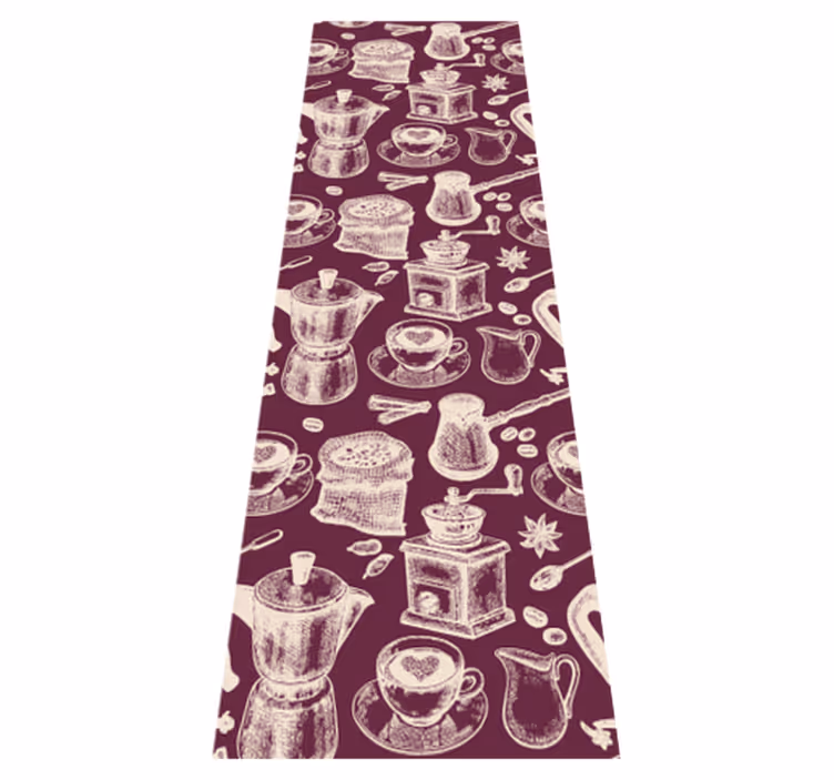 Køkken tæpper med kaffemønster design - TenStickers