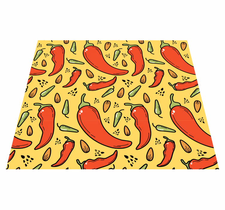 Køkken tæpper rød og grøn chili - TenStickers