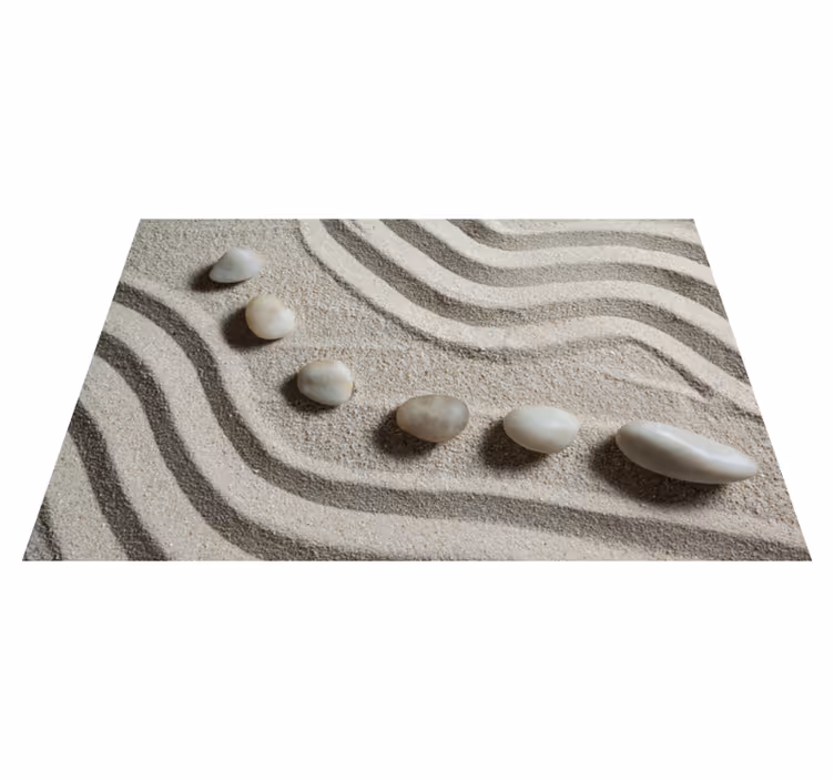 Vinyl tæppe til badeværelset zen sti sand - TenStickers